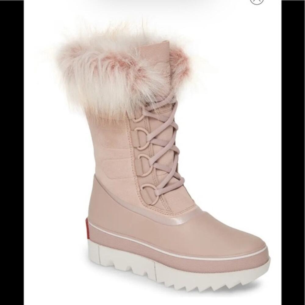Sorel Joan of Arctic Next Faux Fur Waterproof Snow Boot Mauve Vapor Leather 9.5